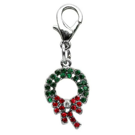Holiday lobster claw charms / zipper pulls Wreath.