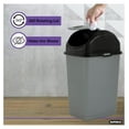 Trash Can with Swing Top Lid 9 Gallon, Grey and Black Slim Waste Bin