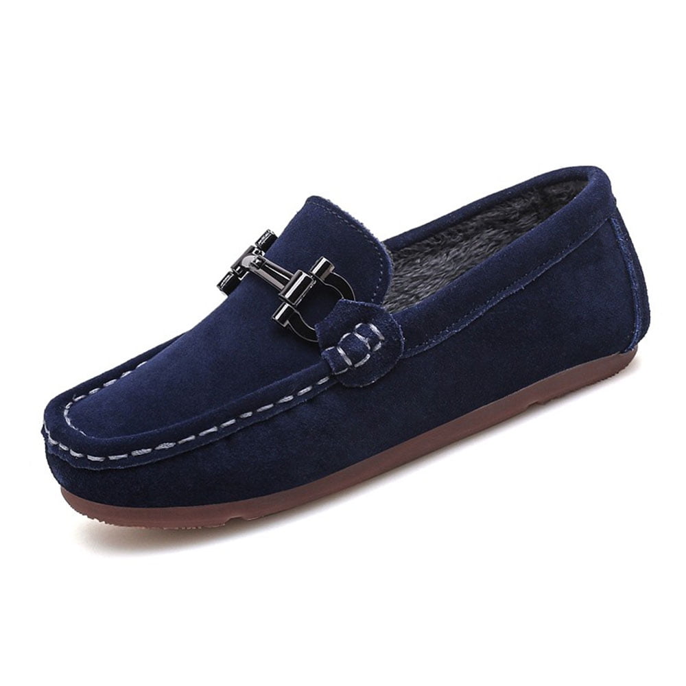 Lopsie Boy's Soft Suede Leather Slip-on Oxford Flats Comfort Loafer ...