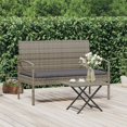 thumbnail image 1 of vidaXL Garden Bench with Cushion Grey 105 cm Poly Rattan, 1 of 5
