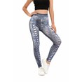thumbnail image 4 of Frontwalk Ladies Faux Denim Pant Butt Lifting Fake Jeans High Waist Leggings Sport Slim Fit Jeggings Tummy Control Pencil Pants Blue Gray M, 4 of 6