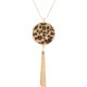 thumbnail image 5 of Collar con borlas de leopardo y pelo de caballo con forma de trébol, tendencia de moda, collar largo, cadena de suéter para mujer, 5 of 6