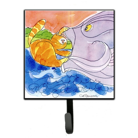 Carolines Treasures 6103SH4 Cat and the Big Fish Leash or Key Holder 7Hx4.25W multicolor