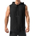 thumbnail image 2 of pstuiky Camisetas sin mangas para hombre, Sudadera deportiva sin mangas con capucha de color liso para hombre, de alta elasticidad, para fitness, musculosa y sin mangas Camisas de hombre xxxl, 2 of 7