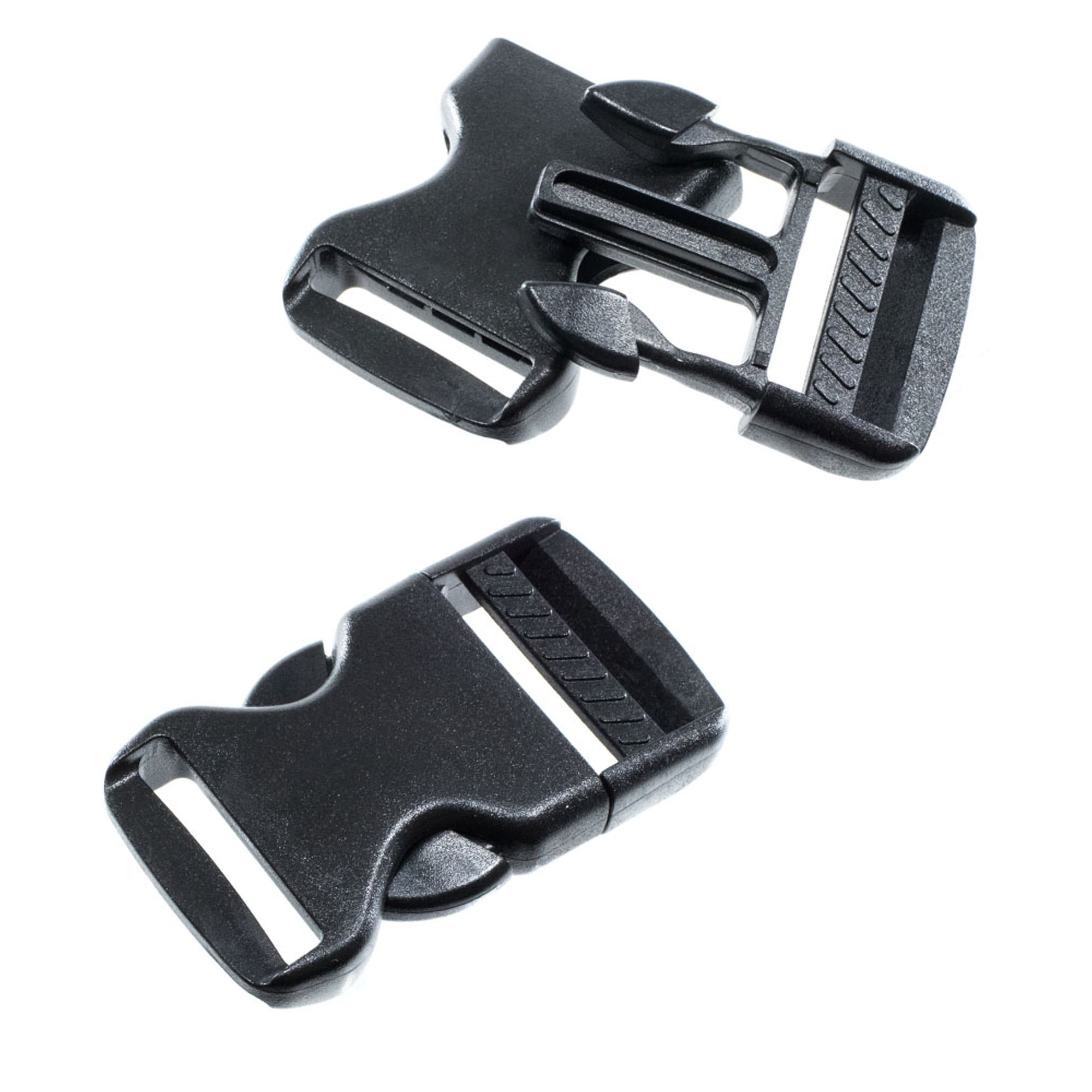 15 Pack 1.5 Inch Side Quick Release Plastic Black Buckles 