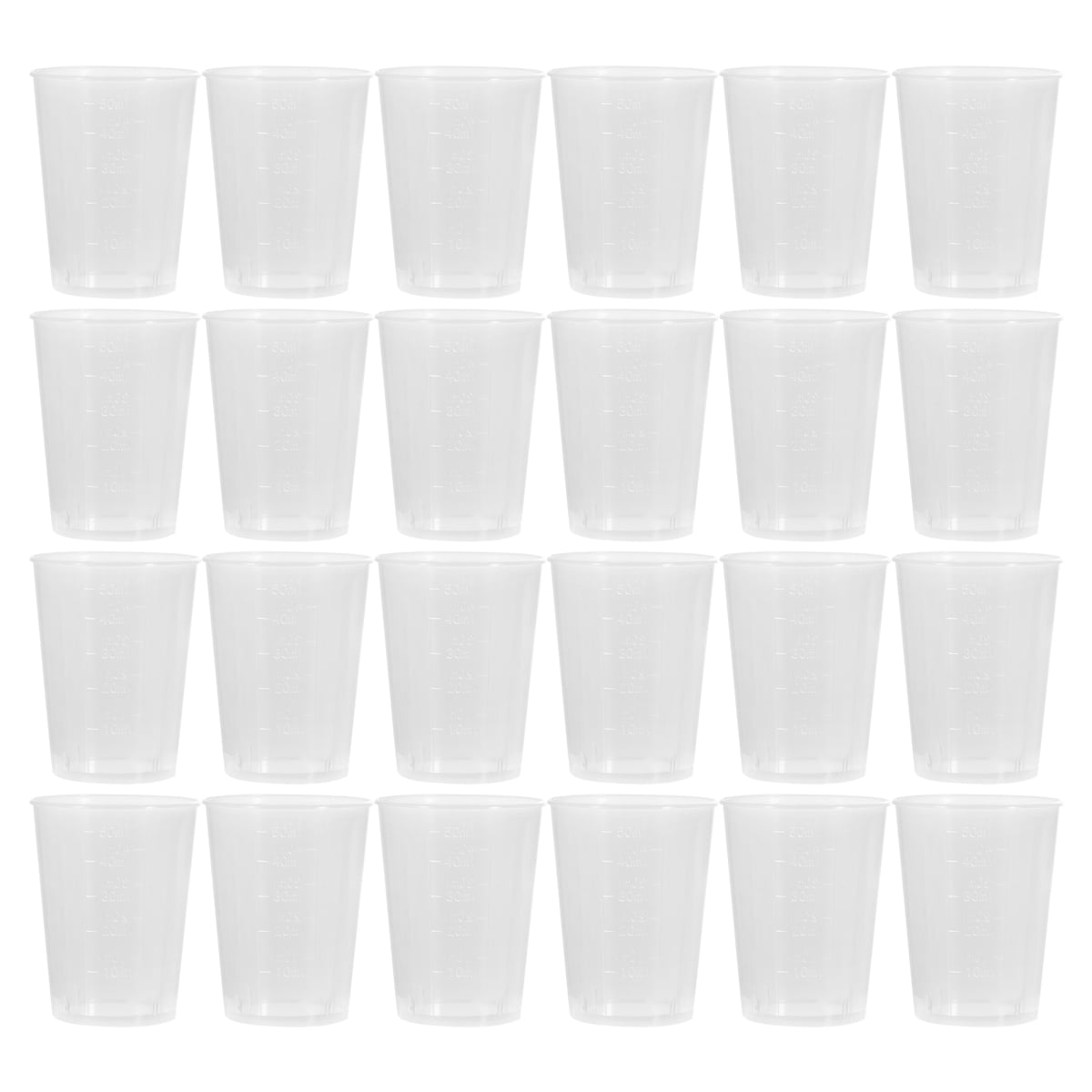 50pcs 50ml Plastic Measuring Cup With Graduated Disposable Measuring