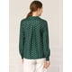 thumbnail image 5 of Camisa Con Cuello En V Y Solapa Con Botones Y Lunares En Forma De Corazón Para Mujer Verde XS, 5 of 6