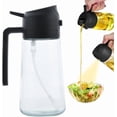 thumbnail image 1 of Botella de Aceite con Pulverizador Dispensador de 2 en 1 Antiderrames - Botella de Vidrio Recargable, Doble Función para Rociar o Verter, Ideal para Cocina y Parrillas (Negro), 1 of 4