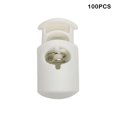 thumbnail image 3 of Sonducket 100 Piezas Tapón de plástico Cordones Ropa deportiva Bloqueo de cordón Topes Doble Agujero Toggle Cordón Blanco 6 2.71.4, 3 of 6