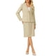 thumbnail image 2 of Conjunto de falda de 2 piezas INSPIRE CHIC para mujer, blazer formal de negocios y falda lápiz L beige, 2 of 4
