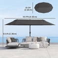 thumbnail image 3 of Outsunny 15ft Double-sided Patio Umbrella with Twin Canopy, Black, 3 of 10