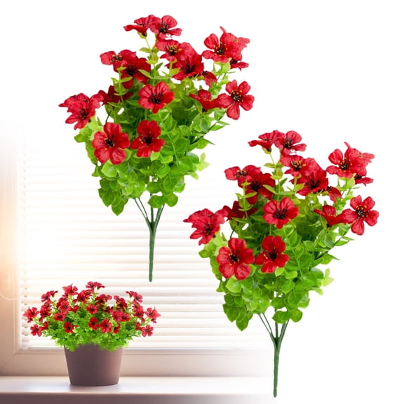 Artificial Flowers Cosmos Bouquet Durable UV Resistant for Porch Decor - Peach