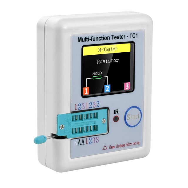 Scienceny Probador de transistores Digital LCD de 0,01-50MΩ, medidor de condensador de diodo multifuncional, instrumento de medición de apagado Material de laboratorio