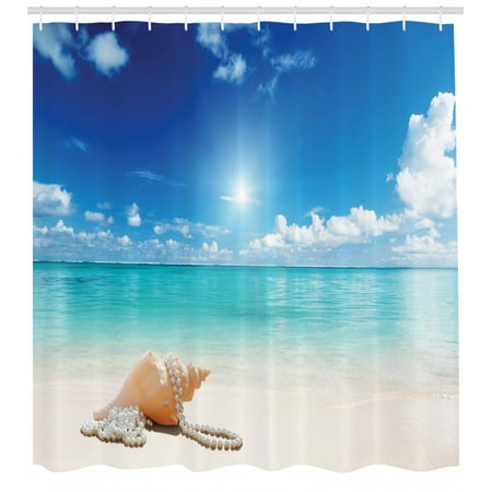 Seashells Shower Curtain Seashells And Pearls On Sandy Beach