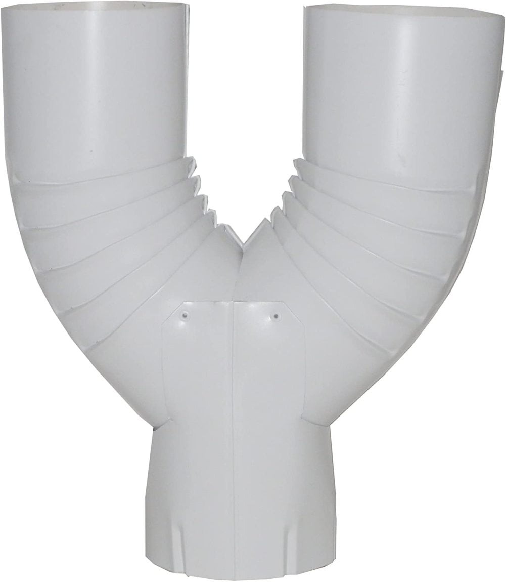 Roofing Gutters 3x4 Right, White Aquabarrel T Downspout Gutter Funnel