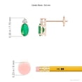 thumbnail image 2 of ANGARA Natural Basket-Set Oval Emerald Stud Earrings with Diamond in 14K Rose Gold for Women (Size-5x3mm) | May Birthstone, Birthday, Anniversary, Jewelry Gift for Women | Natural Emerald Earrings, 2 of 7