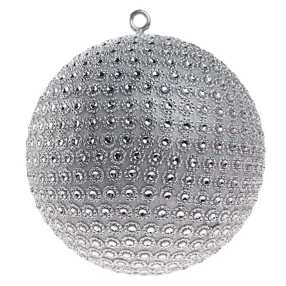 Hanging Large Glitter Ball with Rhinestones, Silver, 10Inch Walmart