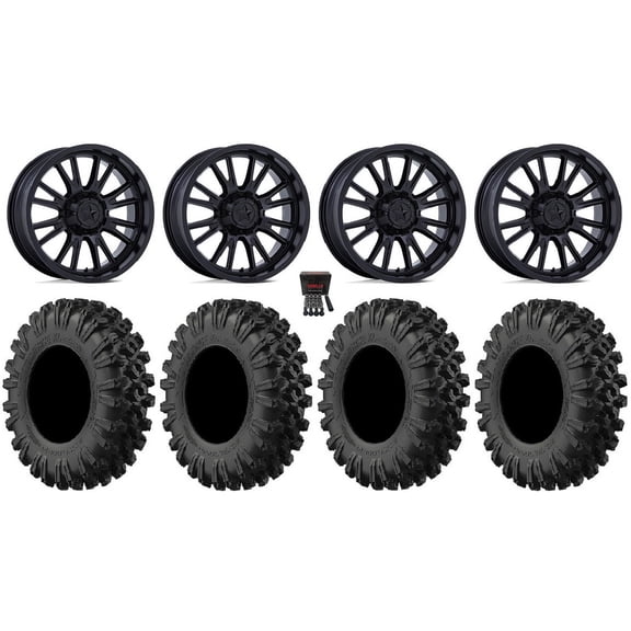 MSA ThunderLips 14" Wheels Black 30" MotoRavage XL Tires Sportsman 550 850 1000