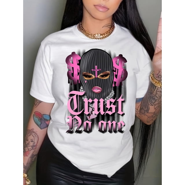 Camiseta de manga corta con cuello redondo y estampado de figuras para primavera y verano, ropa informal para mujer, camiseta deportiva de ocio.