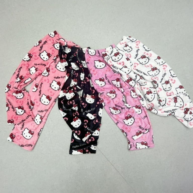 Halloween Sanrio Hello Kitty PJ Pajamas Soft Warm Fuzzy Cute Sleepwear Pants