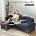 thumbnail image 6 of Sobaniilo 79.4" Sectional Sofa with Movable Storage Ottoman, L-Shaped Convertible Sofa Couch for Small Living Room, Blue, 6 of 7