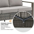 thumbnail image 3 of PARKWELL Outdoor 3-Seat Patio Sofa Furniture,Weather Resistant Wicker Couch with Deep Seat Anti-Slip Cushion,Gray, 3 of 10