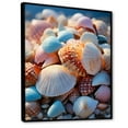 thumbnail image 2 of Designart "Sunlit Shells Beach Photo III" Nautical & Beach Floater Framed Wall Art Living Room, 2 of 7