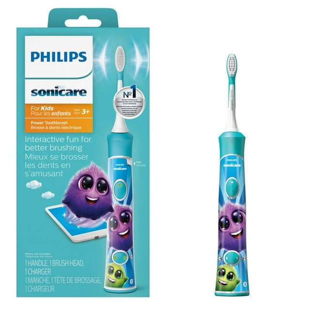Philips Sonicare for Kids Bluetooth Connected Rechargeable Electric Toothbrush, Blue, HX6321/02