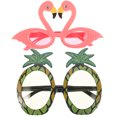 thumbnail image 1 of KAKOWELY 2 gafas de sol hawaianas de playa con diseño de piña y flamenco, divertidas y decorativas, para fiestas hawaianas, con forma de fruta, suministros para fiestas de baile., 1 of 5