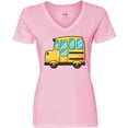 thumbnail image 3 of Inktastic Cute School Bus Women's V-Neck T-Shirt, 3 of 5