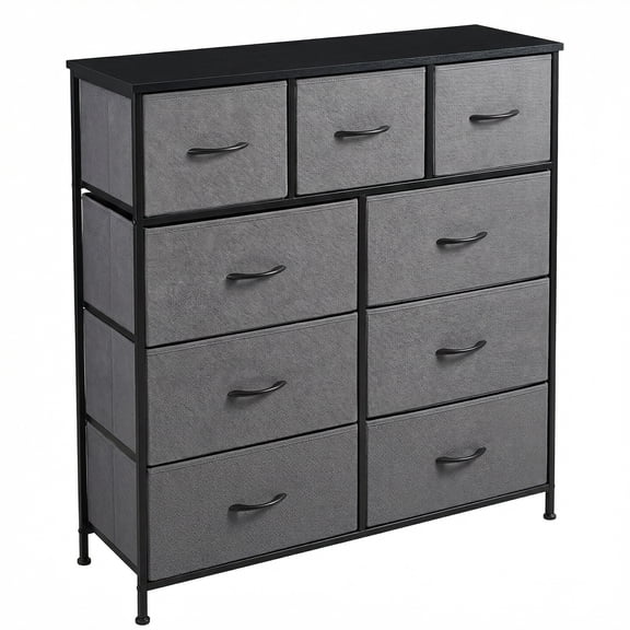 Alvantor Tall Dresser Fabric Storage Tower ,Wooden Top for Kid Room, Closet, Entryway, Nursery