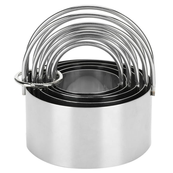 Greensen Fondant Cutters,5PCS/Set Biscuits Cutter Stainless Steel Round Cookies Cutter with Handle Baking Dough Tools,Cookies Cutter
