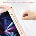thumbnail image 3 of ELEHOLD Kids Case for iPad Pro 11 2022/2021/2020/2018 Air 5th/4th Gen Cute Cat Design Heavy Duty Rugged Case with Kickstand Handstrap Shoulder Strap Pencil Holder Shockproof Case ,Pink, 3 of 7