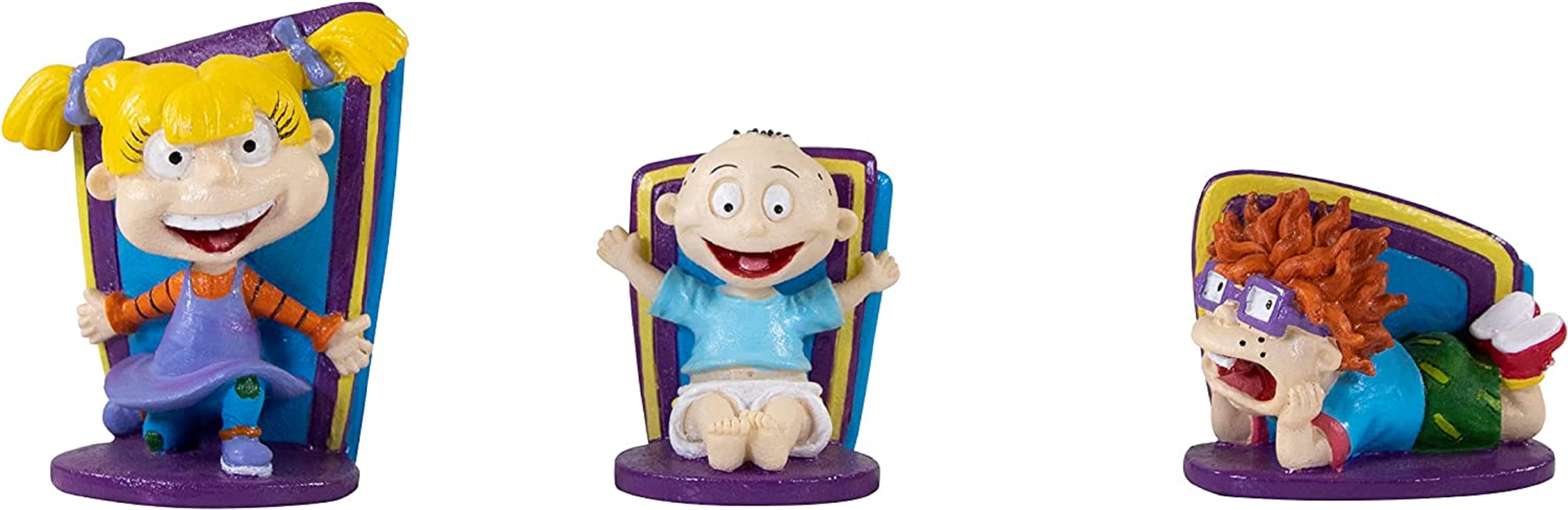 Penn-Plax Rugrats 3-Piece Aquarium Decoration Bundle – Includes Tommy, Chuckie, and Angelica – Small