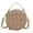 Khaki, variant on Quilted Round Crossbody Bag for Women - Faux Leather Compact Shoulder Purse (7.48×2.95×7.48in)