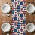 thumbnail image 4 of Table Runner 108 Inches Long for Kitchen Dining, Independence Day Dresser Scarf Farmhouse, Dining Table Decorations for Wedding/Parties, Gnomes Star Truck Flag Farmhouse 13 x 108 In, 4 of 8