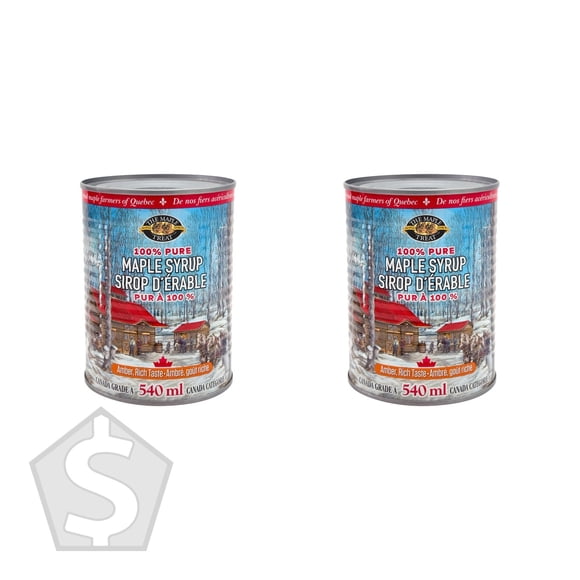 Decacer Pure Maple Syrup, 540 mL - Pack of 2