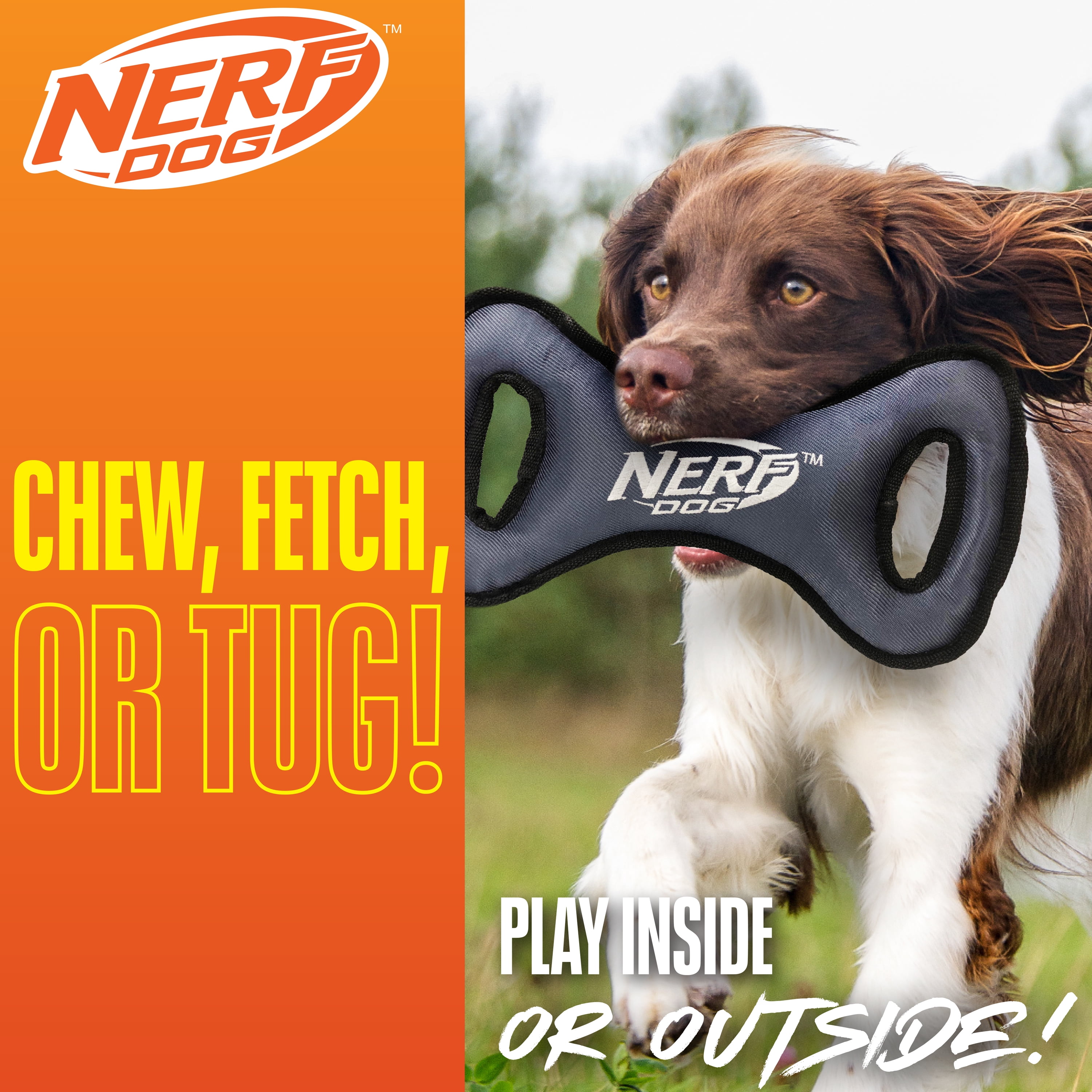 Nerf Dog Rubber/Nylon Extra Stuffed Plush Infinity Chew & Tug Dog Toy, 12.5 inch