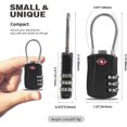thumbnail image 2 of shiyou-TSA Locks for Luggage, Small Padlock Combination with Cable, Luggage Locks TSA Approved, Combo Padlock with Code, for Travel Suitcase, Gym Locker, Gun Case, Backpack Zipper (Black), 2 of 4