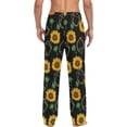 thumbnail image 6 of Men's Pajama Pants with Pockets Sleepwear Lounge Pants Stretch Casual Sunflower Polygonal, 6 of 6