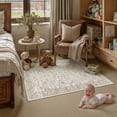 thumbnail image 4 of BERTHMEER 3'x5' Small Brown Area Rugs Vintage Throw Rugs for Bathroom Bedroom Dining Room Office Entrance Kitchen Non Slip Washable Oriental Distressed, 4 of 7