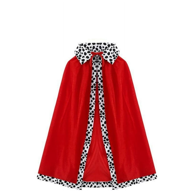 Capa roja de rey para niños adultos, niños, príncipe, corona, capa de terciopelo, cumpleaños, fiesta de Halloween, accesorios de disfraz de cosplay
