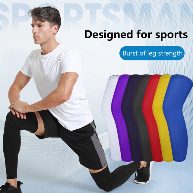 1 Pce Genouillère Tissu Doux Absorbant la Sueur Manchon de Jambe Élastique Soutien Extensible pour Course