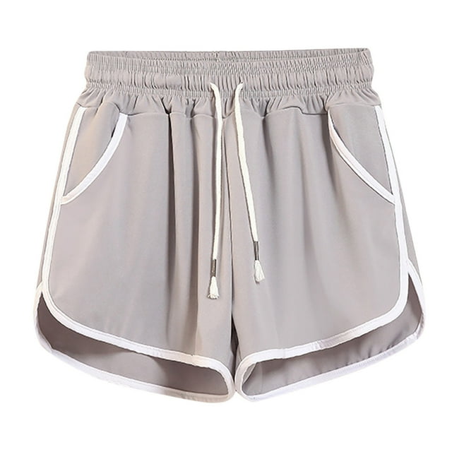 aidice Plus Size Shorts for Women Homewear Loose Elastic Waisted Drawstring Comfy Athletic Shorts with Pockets