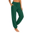 thumbnail image 5 of Sewkxo Women's Sweatpants Casual Drawstring Sweat Pants Workout Athletic Joggers with Pockets,Dark Green 2XL, 5 of 5