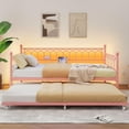 thumbnail image 2 of Heavy Duty Metal Daybed with Pop-Up Trundle, Charging Station & LED Lights, Multi-Functional Twin Size Sofa Bed for Bedroom, Living Room, Apartment, Small Spaces, 2 of 6