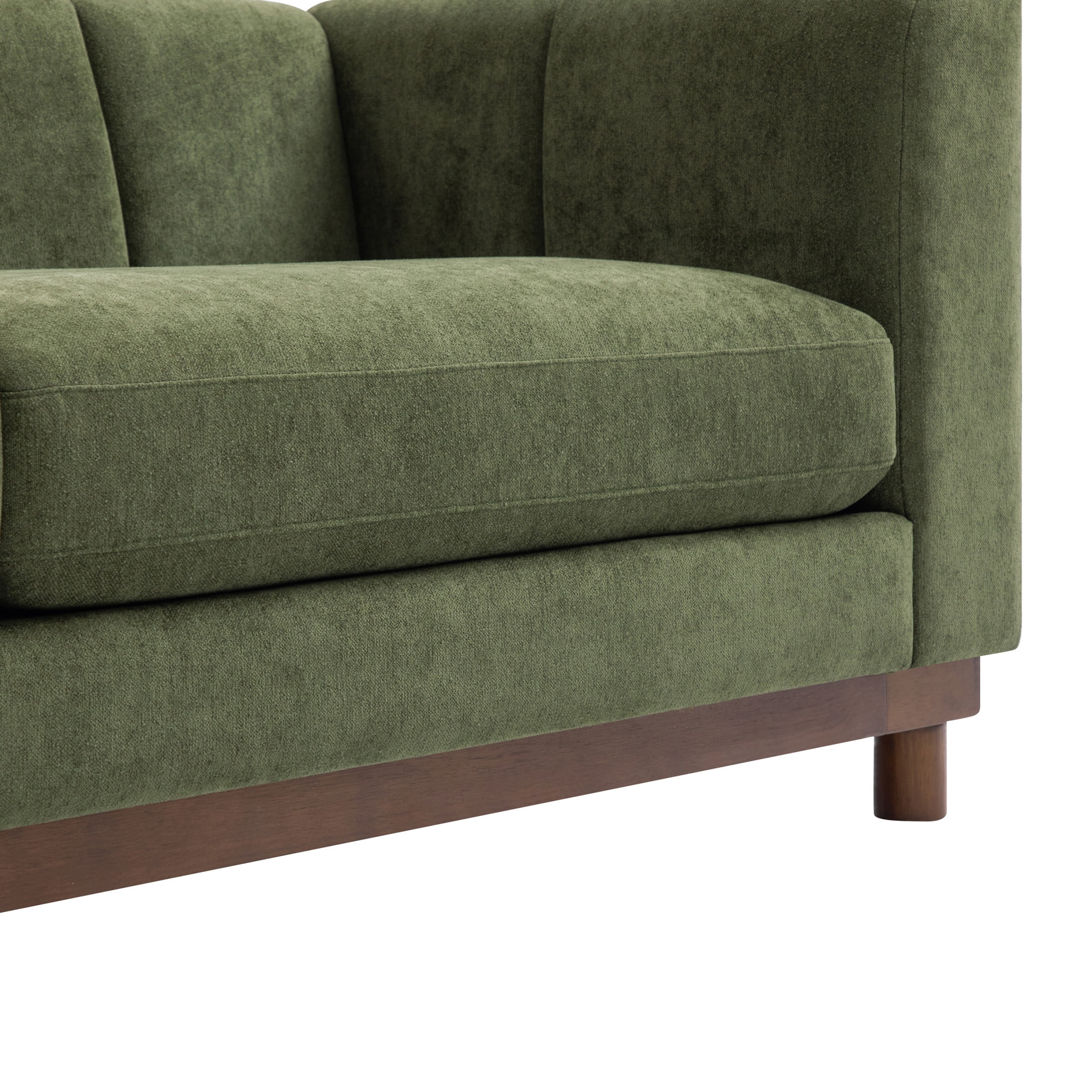 Christopher Knight Home 78.7" Chenille Loveseat Sofa, Modern Upholstered Couch with Square Arms, Green