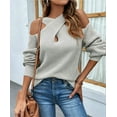 thumbnail image 2 of CoCopeaunts Cold Shoulder Sweaters for Women Fall Winter Fashion Long Sleeve Casual Criss Cross Pullover Tops, 2 of 7