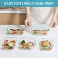 thumbnail image 5 of 8 Pack Glass Food Storage Containers, Meal Prep,Airtight Bento Boxes with Leak Proof Locking Lids,for Microwave, Lunch Boxes, Oven, Freezer And Dishwasher, BPA Free, Stackable Food Storage Containers, 5 of 6