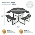 thumbnail image 2 of Resenkos 8-Person Outdoor Picnic Table and Bench Set with Umbrella Hole-Black for Patio Back Deck, Balcany, Poolside, 2 of 6